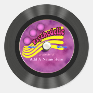 Speciaal Psychedelic Vinyl Record Ronde Sticker