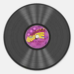 Speciaal Psychedelic Vinyl Record Ronde Sticker