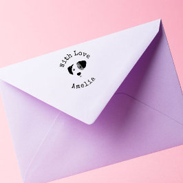 Speciaal puppy met liefdesrubberen stempel