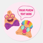 Speciaal Purim Hamentashen Ronde Sticker (Voorkant)