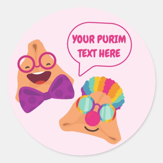 Speciaal Purim Hamentashen Ronde Sticker (Voorkant)