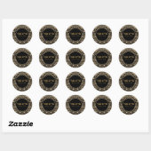 Speciaal Purim Sameach Gold Glitter Ronde Sticker (Vel)
