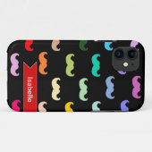 Speciaal Rainbow Mustache-patroon op zwart Case-Mate iPhone Case (Achterkant (horizontaal))