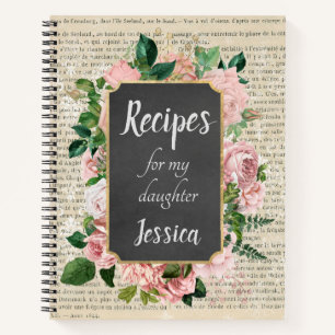Speciaal recept voor mijn dochter op krantenpapier notitieboek