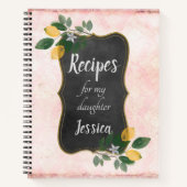 Speciaal recept voor mijn dochter op roze notitieboek (Voorkant)