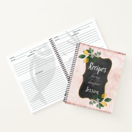 Speciaal recept voor mijn dochter op roze notitieboek (Binnen)