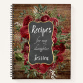 Speciaal recept voor mijn dochter Red Floral Notitieboek (Voorkant)