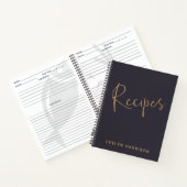 Speciaal Recipe Journal in Indigo Blue Gold Notitieboek (Binnen)