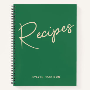 Speciaal Recipe Journal in Kelly Green Notitieboek
