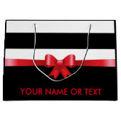 Speciaal RED Black Bold Stripes RED SATIN BOW Large Cadeautasje (Voorkant)