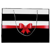 Speciaal RED Black Bold Stripes RED SATIN BOW Large Cadeautasje (Achterkant)