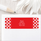 Speciaal Red Quatrefoil-patroon Etiket (Insitu)