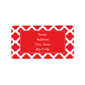 Speciaal Red Quatrefoil-patroon Etiket (Voorkant)
