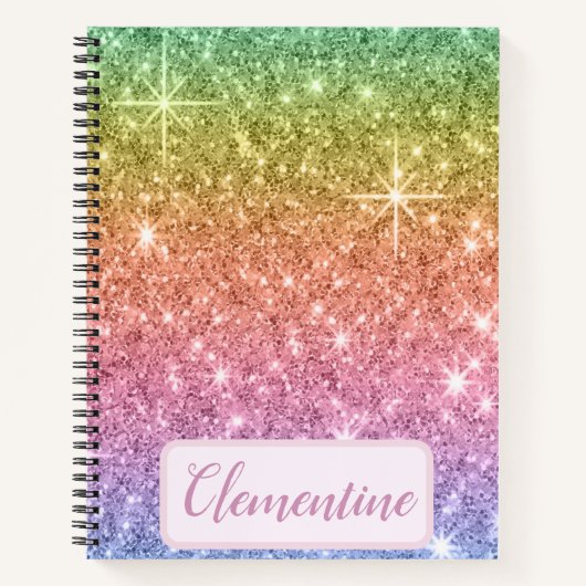 Speciaal regenbooghandboek Glitter Sketchbook Notitieboek (Voorkant)