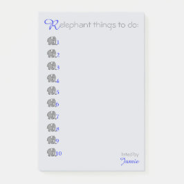 Speciaal 'RElephant'-to-Do-List met olifanten Post-it® Notes