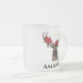 Speciaal rendier - kerstlicht matglas koffiemok (Voorkant rechts)