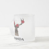 Speciaal rendier - kerstlicht matglas koffiemok (Voorkant links)