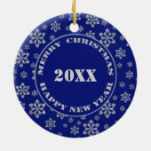 Speciaal rendiertje op blauw keramisch ornament (Achterkant)