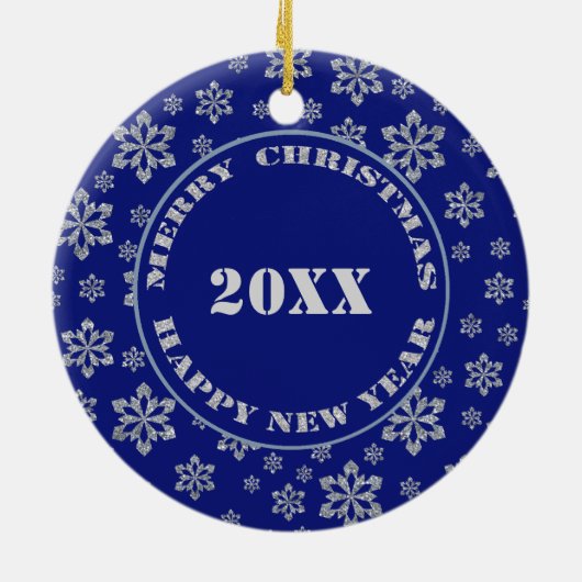 Speciaal rendiertje op blauw keramisch ornament (Achterkant)