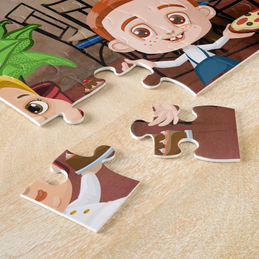 Speciaal restaurant voor kinderen legpuzzel (Zijkant)