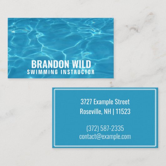 Speciaal "Ripples of Water" (Amerikaans) Visitekaartje (Voorkant / Achterkant)