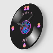 Speciaal RocknRoll-klok Neon Vinyl Record LP Grote Klok (Hoek)