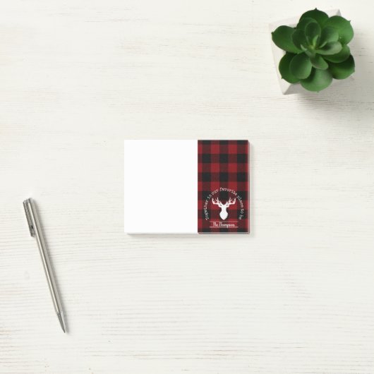 Speciaal rode en zwarte buffelcheque post-it® notes (Kantoor)