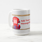 Speciaal Rode White Blue Football Jersey Koffiemok (Voorkant links)