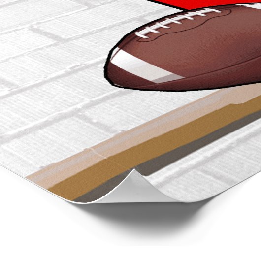 Speciaal Rode White Blue Football Jersey Poster (Hoek)