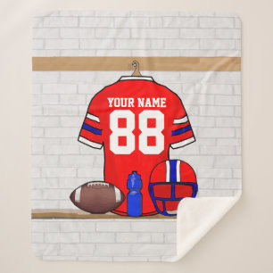 Speciaal Rode White Blue Football Jersey Sherpa Deken