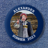 Speciaal rondreizend familiefamilie foto Navy Blue Ronde Button 5,7 Cm