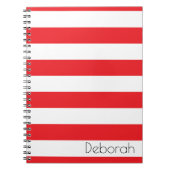 Speciaal rood en wit gestreept Notitieboek (Voorkant)