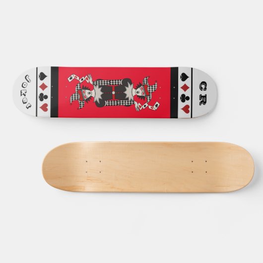 Speciaal rood en zwart "joker"-skateboard persoonlijk skateboard (Horizontaal)