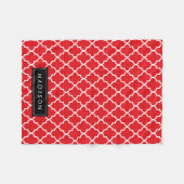 Speciaal rood en zwart Quatrefoil Fleece Deken (Voorkant (Horizontaal))