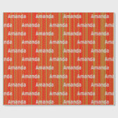 Speciaal rood groen gestreept cadeaupapier (Vlak)