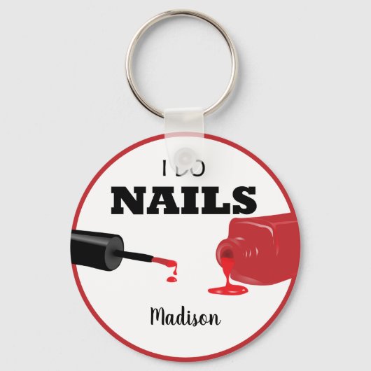 Speciaal rood I-mails (technicus voor nagels) Sleutelhanger (Voorkant)