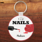 Speciaal rood I-mails (technicus voor nagels) Sleutelhanger (Voorkant)