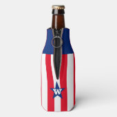 Speciaal rood wit gestreept sterren flesjeskoeler (Fles Achterkant)