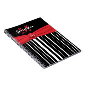 Speciaal rood zwart wit gestreept Notitieboek (Rechterzijde)