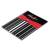 Speciaal rood zwart wit gestreept Notitieboek (Linkerzijde)