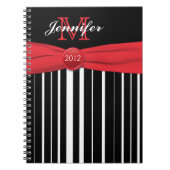 Speciaal rood zwart wit gestreept Notitieboek (Voorkant)