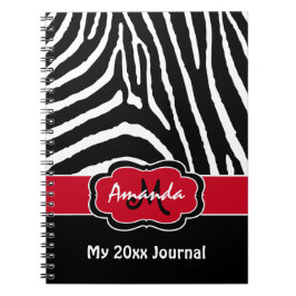 Speciaal rood zwart-wit Zebra Stripe Journal Notitieboek