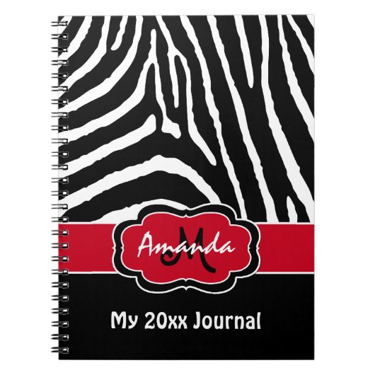 Speciaal rood zwart-wit Zebra Stripe Journal Notitieboek (Voorkant)