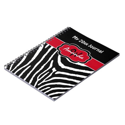 Speciaal rood zwart-wit Zebra Stripe Journal Notitieboek (Linkerzijde)