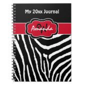 Speciaal rood zwart-wit Zebra Stripe Journal Notitieboek (Voorkant)