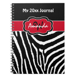 Speciaal rood zwart-wit Zebra Stripe Journal Notitieboek