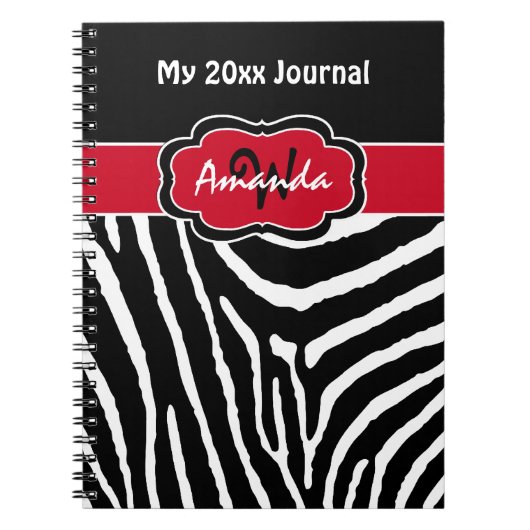 Speciaal rood zwart-wit Zebra Stripe Journal Notitieboek (Voorkant)