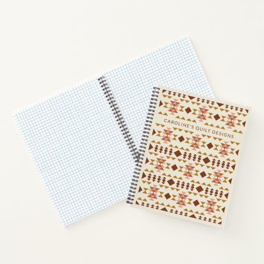 Speciaal roodbruin driekleurig ontwerpgrafisch pap notitieboek (Binnen)