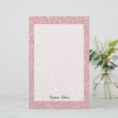 Speciaal Roos Glitter Briefpapier (Staand voorkant)