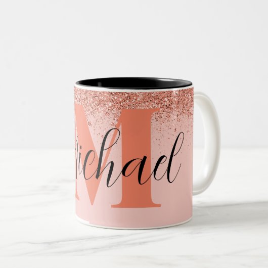 Speciaal Roos Gold  cadeaus met twee toonsoorten Tweekleurige Koffiemok (Voorkant rechts)